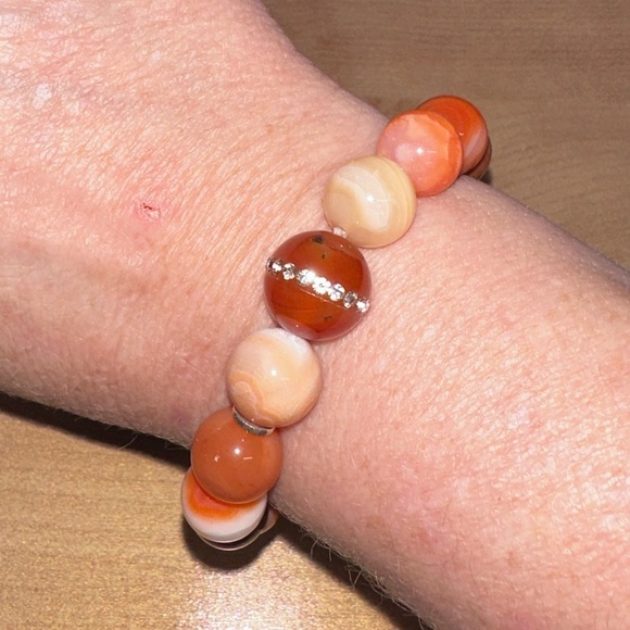 Orange agate stretch bracelet by Jay King - Picture 8 of 14